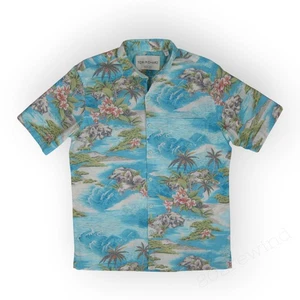 Camisa Hawaiana Pequeña ToriRichard Panorama Aloha Estampado Japón • Hecha en EE. UU. Envío Gratuito - Imagen 1 de 11