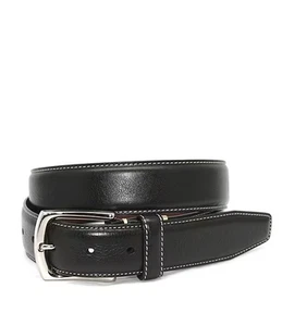 Torino Leather Company Stitched Edge Italian Leather Belt New - Picture 1 of 4