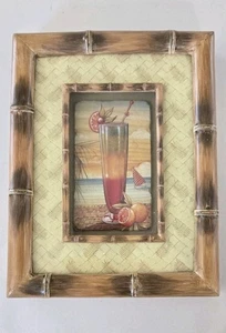 Charlene Audrey Wall Art 2005 3D Framed Cocktail Faux Bamboo New Old Stock - Picture 1 of 4