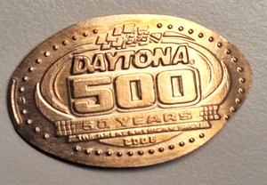 Retired 2008 Daytona 500 Elongated Copper Cent 50 Years Anniversary-CRC - Picture 1 of 2
