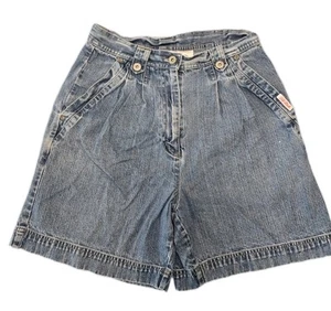 Vintage Bill Blass Jean Mom Shorts Size 6 Pleated Super High Waisted Blue Denim - Picture 1 of 15