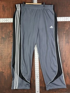 Adidas Basketball Pants Warm Ups Y2K Baggy 00s Vintage VTG White Gray Mens Large - Picture 1 of 8