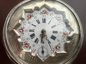 REMONTOIR Reloj De Bolsillo PLATA 800 Esfera Pintada Para Revisar - Imagen 1 de 17