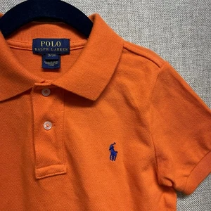 Polo Ralph Lauren Polo Cotton Shirt Orange Youth Size 3T Blue Pony - Picture 1 of 6