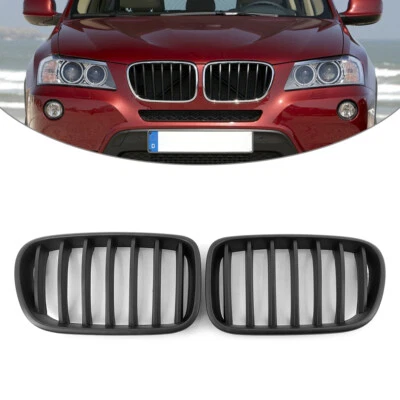 Front Radiator Kidney Grille For BMW X3 F25 2009-13 51117237422 Matte Black Auto - Image 1 of 4