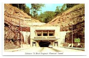Entrance to West Virginias Memorial Tunnel Mountain Highway Old Car Unposted - Picture 1 of 2