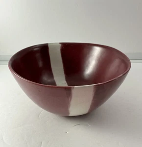 Anthropologie Purple Speckled Cereal Bowl With White Stripe 6 1/4 in - Picture 1 of 4