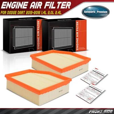 2x Engine Air Filter for Dodge Dart 2013 2014 2015 2016 L4 1.4L L4 2.0L L4 2.4L - Image 1 of 4