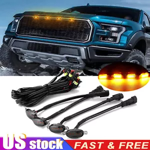4X Amber LED Front Grille Running Lights Smoked For Ford F150 F250 F350 Raptorš„ - Picture 1 of 13