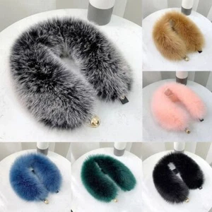 Plush Faux Fox Fur Collar Shawl Women Fake Fur Scarf New Furry Fur Collar - Picture 1 of 17