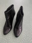 Ladies Ravella Black Leather Heeled Ankle Boot - Size 38