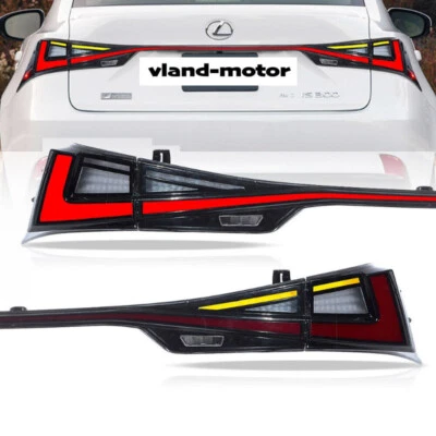 VLAND Smoked LED Tail Lights For 2014-2020 Lexus IS250 300h 350F Pair Rear Lamps - Image 1 of 4