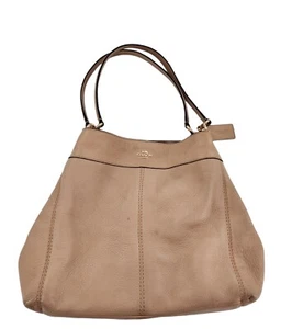 Women's Coach Lexy Tan Pebbled Leather Shoulder Bag Purse F57545 Handbag  - Picture 1 of 7