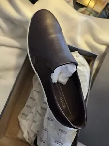 Zapatos Ecco Moca Cuero Marrón Informales Talla 49 EE. UU. 15 M NUEVOS EN CAJA - Imagen 1 de 6