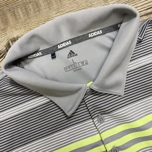 Adidas Polo Para Hombre Grande Gris Verde Rayas Informal Golf Rugby - Imagen 1 de 6