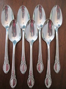 SET of 7 TEA SPOONS! Vintage ROGERS: PARK LANE, CHATELAINE, DOWRY pattern! - Picture 1 of 4