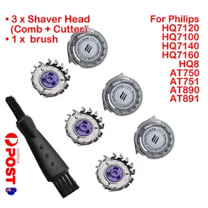 3X Shaver Electric Razor Blades Heads Cutter Replacement For Philips HQ8 AT890 / - Picture 1 of 11