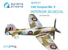 1/48 Tempest Mk.V 3D-Printed & Coloured Interior on Decal Paper for Eduard kits