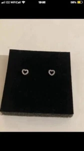 Pandora Silver Open Heart Stud Earrings NEW - Picture 1 of 3