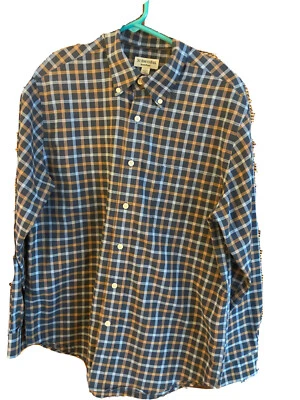 St John's Bay Men's LS Blue Plaid Shirt, Size M, Cotton/Polyester Blend - Image 1 of 4