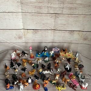 Vintage 1990s Puppy In My Pocket HUGE Lot 65 Dogs Cats and 6 Accessory Pieces