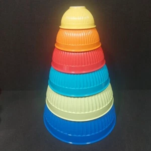 Juego de 6 cuencos mezcladores Oggi Bowls Anidación colores arco iris melamina plástico - Imagen 1 de 22