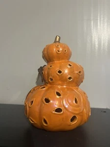 3 Tier Ceramic Pumpkin With Light ( I ) - Foto 1 di 5