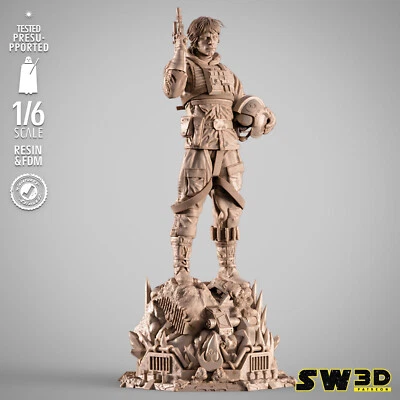 Luke Skywalker 3D Printed Figure, Iconic Star Wars Jedi Statue, Unpainted - Image 1 of 4