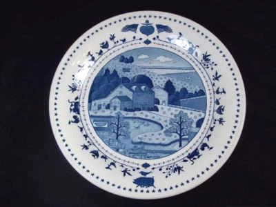 Americana salad plate Charles Wysocki Nikko MIJ 8.25" blue white replacement - Image 1 of 2