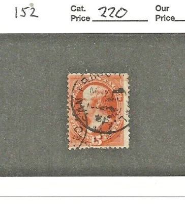 152, 15 cent orange,san Francisco,bottom left fault, cv $220, 1870 - Image 1 of 2