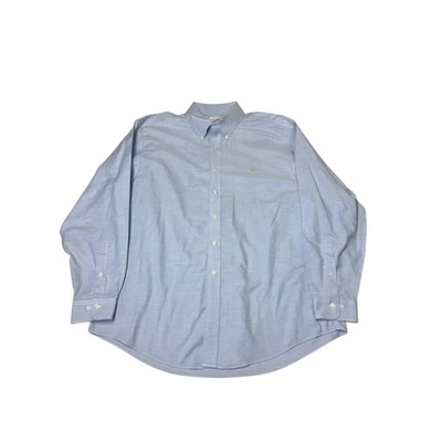 Brooks Brothers 男式长袖牛津纽扣衬衫浅蓝色 XL 码 — 第 1/4 张图片