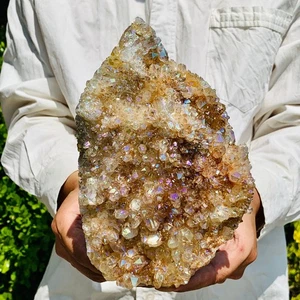 4.55LB Natural Electroplate Cluster Quartz Mineral Specimen Energy healing - Picture 1 of 9
