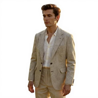 VTG Nordstrom Broadmoor & Pike Men's Linen Blazer Sportcoat Jacket 43R Single - Image 1 of 4