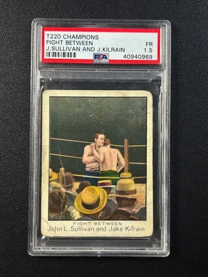 JOHN SULLIVAN JAKE KILRAIN PSA 1.5 1910 T220 MECCA CHAMPIONS HW FIGHT HOF - Image 1 of 2
