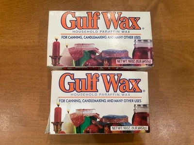 Lot of 2 GULF WAX Household Paraffin Wax 1 lb Boxes Canning, Candle, Surf - Image 1 of 3