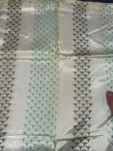 Vintage turquoise gold and white shower curtain - Picture 1 of 2