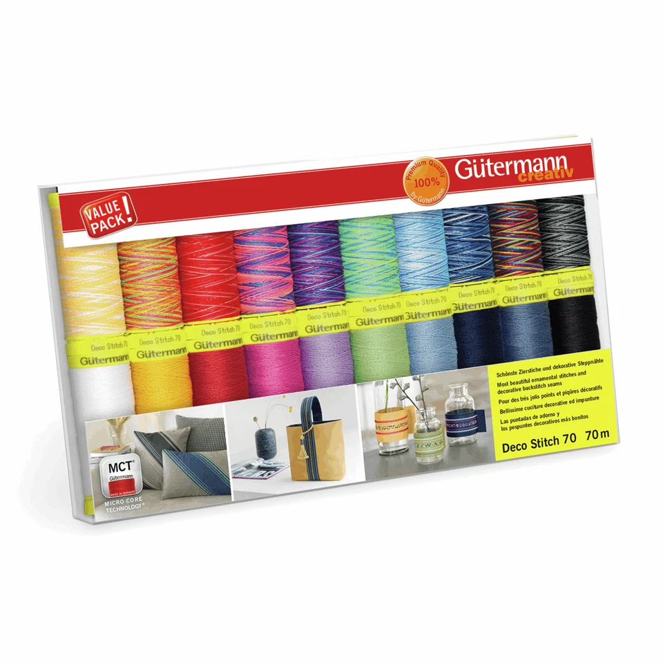 Gutermann Decorative Stitch Thread Set - 20 x 70m Reels - Multicoloured 7021651 - Image 1 of 1