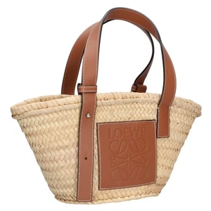 LOEWE Basket Bag Small Anagram Basket Handbag Beige Brown 618052 BS99 - Picture 1 of 5