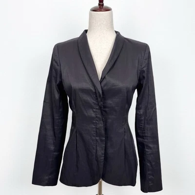 Eileen Fisher Jacket Womens S Purple Silk Blazer Moody Luxury Italian Fabric - Image 1 of 4