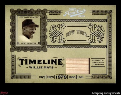 2005 Prime Cuts Timeline #T8 Willie Mays NY Giants GAME USED BAT 43/50 - Image 1 of 2