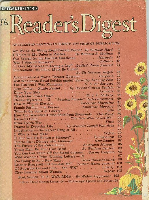 Reader's Digest Normandy Ernie Pyle Robot Bomb the "PX" Theatre 1944 - Image 1 of 1