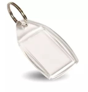 Inserto de llavero fotográfico acrílico transparente en blanco personalizado - plástico 35 mm x 45 mm - Imagen 1 de 4