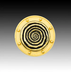 High Quality Vintage Metal Button Gold w/ Swirl Pattern 22mm 40002022 - Picture 1 of 1