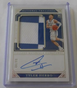 2019 Panini National Treasures College Materials Tyler Herro Rookie RPA Card /99 - Picture 1 of 6
