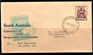 FDC " Centenary of Fully Responsible Government S.A." G.P.O. SYDNEY, N.S.W. 1957 - Picture 1 of 2