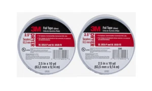 3M Silver Foil Tape for Appliances #3340 DRYER  2.5 in x 30 ft 2 Pack - Picture 1 of 2