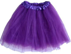 Girls Child Dark Purple Ballet Tutu 3 Layer Soft Tulle - Picture 1 of 1