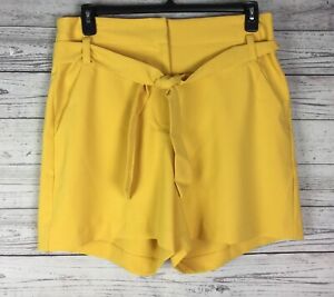 The Limited Women’s Yellow Belted Stretch Dress Shorts Size 12 Pockets