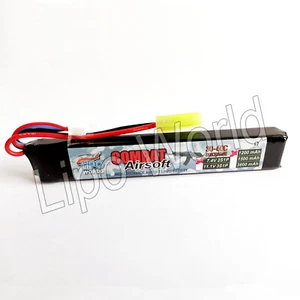 LIPO WORLD AIRSOFT BATTERIA COMBAT 2S 7,4V 1200mAh 30C-60C Softair AEG mini Tamiya - Foto 1 di 1