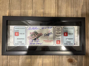 Hershiser & Gibson autographed ‘88 WS Mega Ticket Framed Beckett Wit COA - Picture 1 of 7